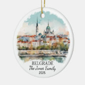 Gepersonaliseerde Belgrado Ornament, Servië Gift Keramisch Ornament (Links)