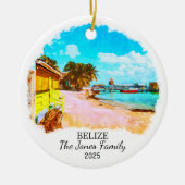 Gepersonaliseerde Belize Ornament, Midden-Amerika Keramisch Ornament (Voorkant)