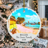 Gepersonaliseerde Belize Ornament, Midden-Amerika Keramisch Ornament