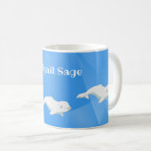Gepersonaliseerde Beluga Whale Blue en White Ocean Koffiemok (Voorkant rechts)