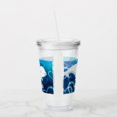 Gepersonaliseerde Beluga Whale en Blue Hearts Arct Acryl Drinkbeker (Links)