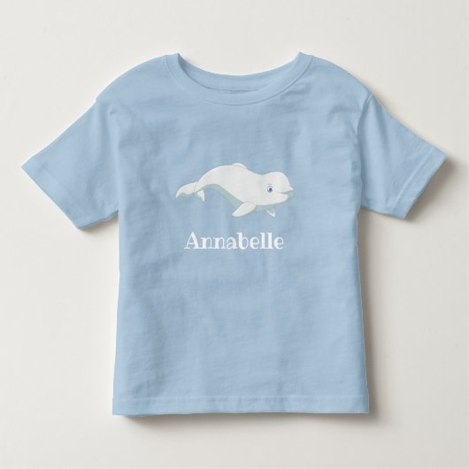 Gepersonaliseerde Beluga Whale en Blue Hearts Arct Kinder Shirts (Voorkant)