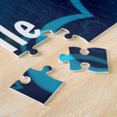 Gepersonaliseerde Beluga Whale en Blue Hearts Arct Legpuzzel (Zijkant)