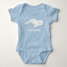 Gepersonaliseerde Beluga Whale en Blue Hearts Arct Romper