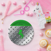 Gepersonaliseerde benaming gecko zilverdiamant bor papieren bordje (Feest)