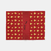 Gepersonaliseerde benaming patroon rode rubbereend fleece deken (Voorkant (Horizontaal))