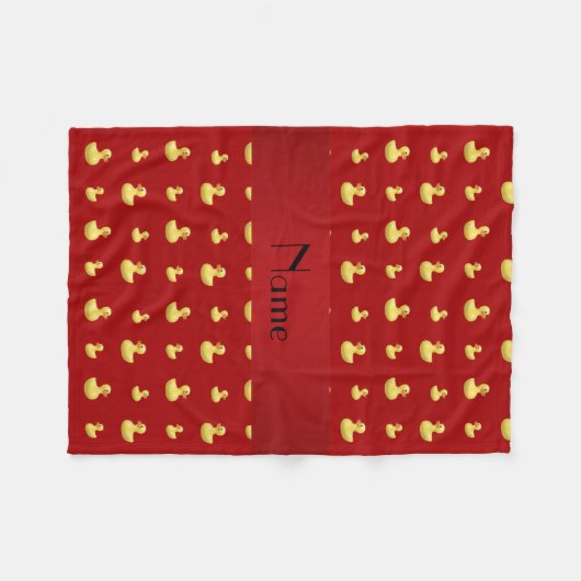 Gepersonaliseerde benaming patroon rode rubbereend fleece deken (Voorkant (Horizontaal))