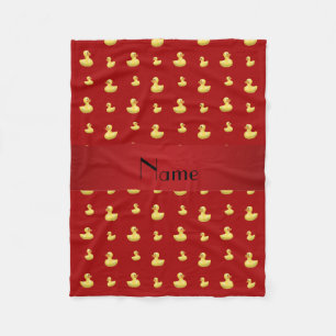 Gepersonaliseerde benaming patroon rode rubbereend fleece deken