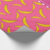 Gepersonaliseerde benaming roze bananen cadeaupapier (Hoek)