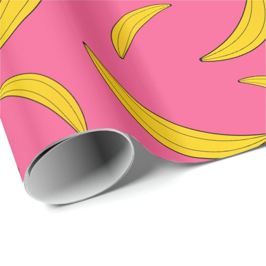 Gepersonaliseerde benaming roze bananen cadeaupapier (Rol Hoek)
