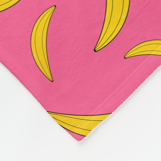 Gepersonaliseerde benaming roze bananen fleece deken (Hoek)