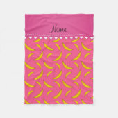 Gepersonaliseerde benaming roze bananen fleece deken (Voorkant)