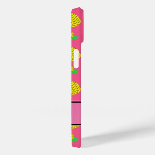 Gepersonaliseerde benaming roze gele ananassen Case-Mate iPhone case (Achterkant / Rechts)