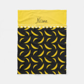 Gepersonaliseerde benaming zwarte bananen fleece deken (Voorkant)