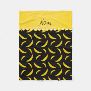 Gepersonaliseerde benaming zwarte bananen fleece deken