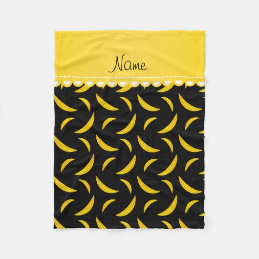 Gepersonaliseerde benaming zwarte bananen fleece deken (Voorkant)