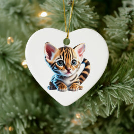 Gepersonaliseerde Bengaalse Kitten Keramisch Ornament