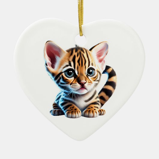 Gepersonaliseerde Bengaalse Kitten Keramisch Ornament (Voorkant)