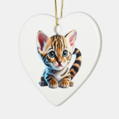 Gepersonaliseerde Bengaalse Kitten Keramisch Ornament (Links)