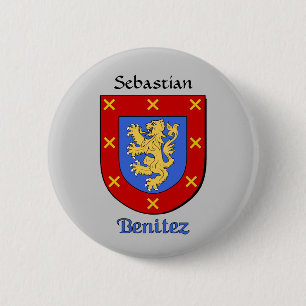 Gepersonaliseerde Benitez Historisch Schild Ronde Button 5,7 Cm