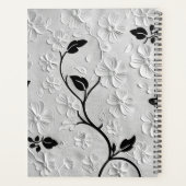 Gepersonaliseerde Benoemde Abstracte Zwart & Witte Planner (Achterkant)