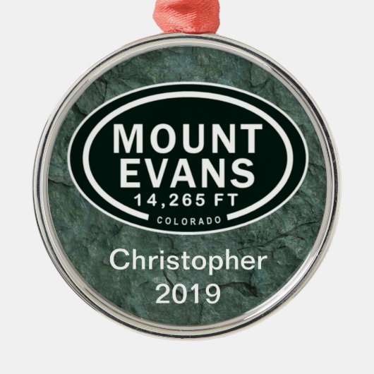 Gepersonaliseerde berg Evans Colorado Rocky Mounta Metalen Ornament (Voorkant)