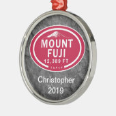 Gepersonaliseerde berg Fuji 12.389 FT Japan Mounta Metalen Ornament (Links)