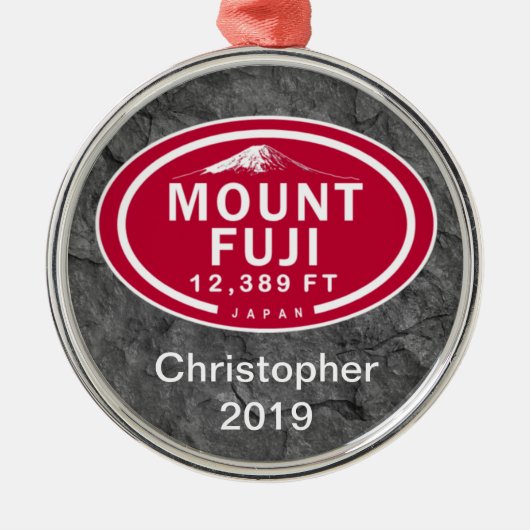Gepersonaliseerde berg Fuji 12.389 FT Japan Mounta Metalen Ornament (Voorkant)