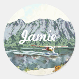 Gepersonaliseerde berg ronde sticker