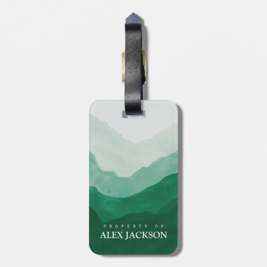 Gepersonaliseerde bergen in de openlucht bagagelabel (Achterkant verticaal)