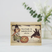 Gepersonaliseerde Bericht  Heks Halloween Briefkaart (Staand voorkant)