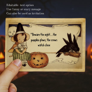 Gepersonaliseerde Bericht  Heks Halloween Briefkaart