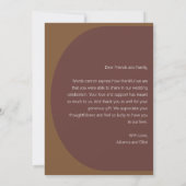 Gepersonaliseerde bericht Retro 70s bruine bruilof Bedankkaart (Achterkant)