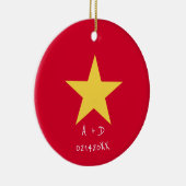 Gepersonaliseerde Bericht Vietnam Vlag Xmas Orname Keramisch Ornament (Rechts)