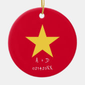 Gepersonaliseerde Bericht Vietnam Vlag Xmas Orname Keramisch Ornament (Voorkant)