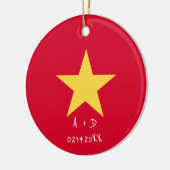 Gepersonaliseerde Bericht Vietnam Vlag Xmas Orname Keramisch Ornament (Links)
