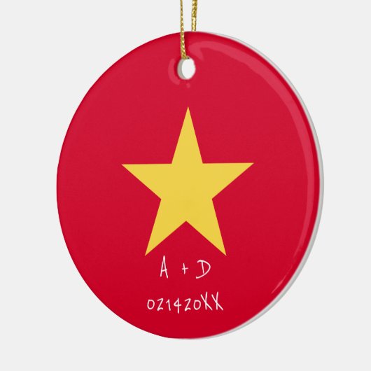 Gepersonaliseerde Bericht Vietnam Vlag Xmas Orname Keramisch Ornament (Links)