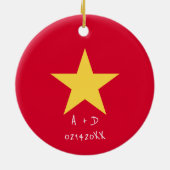 Gepersonaliseerde Bericht Vietnam Vlag Xmas Orname Keramisch Ornament (Achterkant)