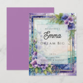 Gepersonaliseerde Bericht Waterverf Paarse Bloemen Briefkaart (Voorkant / Achterkant)