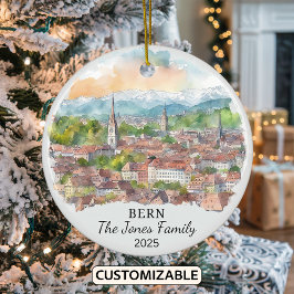 Gepersonaliseerde Bern Ornament, Zwitserland Gift Keramisch Ornament