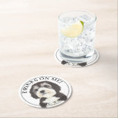 Gepersonaliseerde Bernedoodle bruiloft Ronde Kartonnen Onderzetter (Insitu)