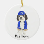 Gepersonaliseerde Bernedoodle Yarmulke Hanukkah Bl Keramisch Ornament (Voorkant)