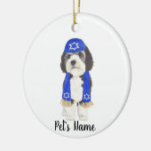 Gepersonaliseerde Bernedoodle Yarmulke Hanukkah Bl Keramisch Ornament (Links)
