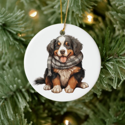 Gepersonaliseerde Berner Mountain Dog Art Keramisch Ornament (Boom)