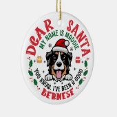 Gepersonaliseerde Berner Mountain Dog Kerstboom Keramisch Ornament (Rechts)