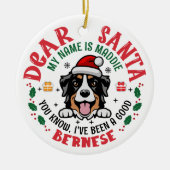 Gepersonaliseerde Berner Mountain Dog Kerstboom Keramisch Ornament (Voorkant)