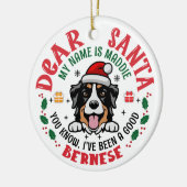 Gepersonaliseerde Berner Mountain Dog Kerstboom Keramisch Ornament (Links)