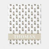 Gepersonaliseerde Berner Mountain Dog Roze & Wit Fleece Deken (Voorkant)