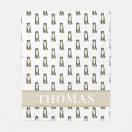 Gepersonaliseerde Berner Mountain Dog Roze & Wit Fleece Deken