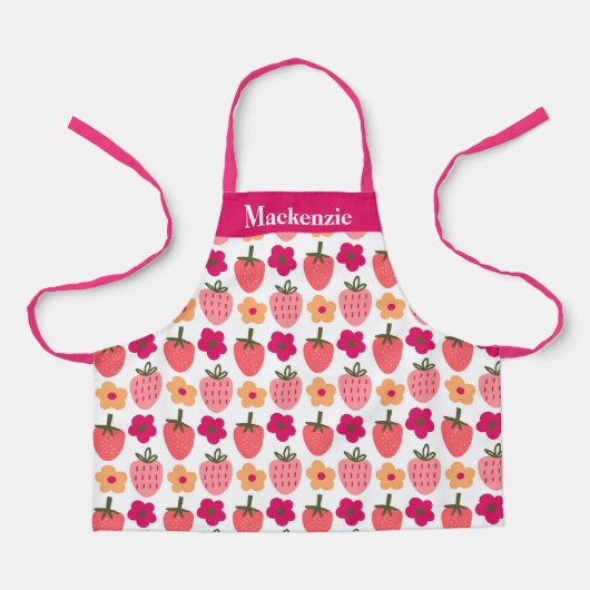 Gepersonaliseerde Berries & Flowers Sweet Kinder Schort (Voorkant)